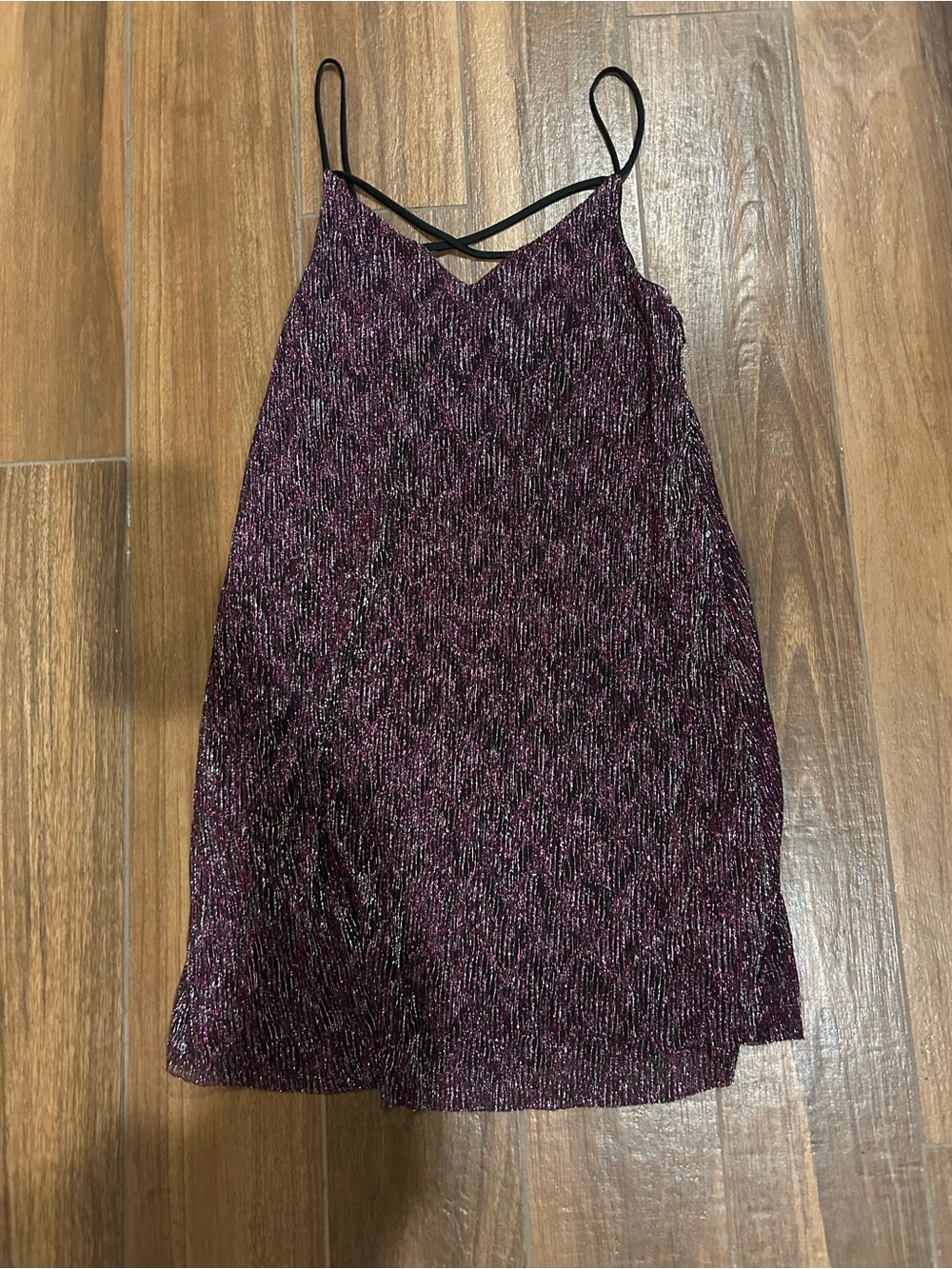 Charlotte Russe Sparkle Slip Dress in Plum Pink and Black Size Medium